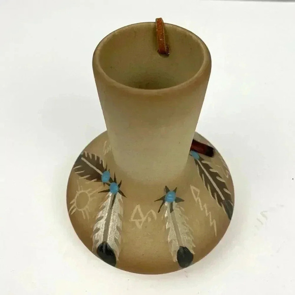 VTG Betty Selby 1988 Native American Southwest Art Pottery Feather Vase #415 - Picture 2 of 9